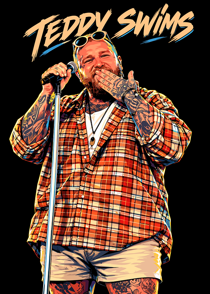 Teddy Swims Concert Illustration