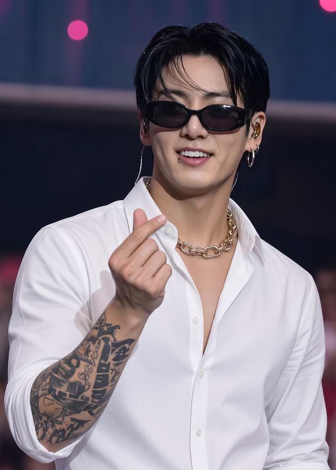 Jungkook Performing with Finger Heart