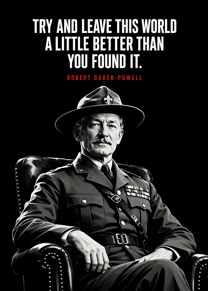 Robert Baden-Powell Inspirational Quote Poster