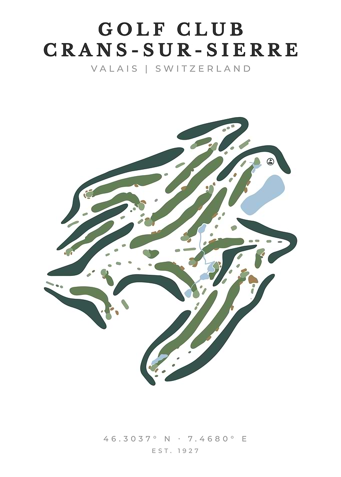 Crans-sur-Sierre Golf Club Minimalist Map Print
