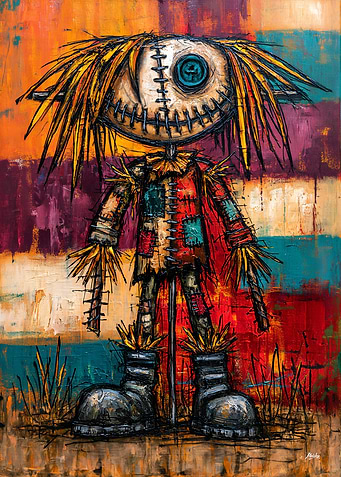 Bewildered Scarecrow - Psychedelic Halloween Character