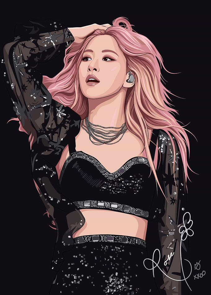 Digital Illustration of Rosé from Blackpink