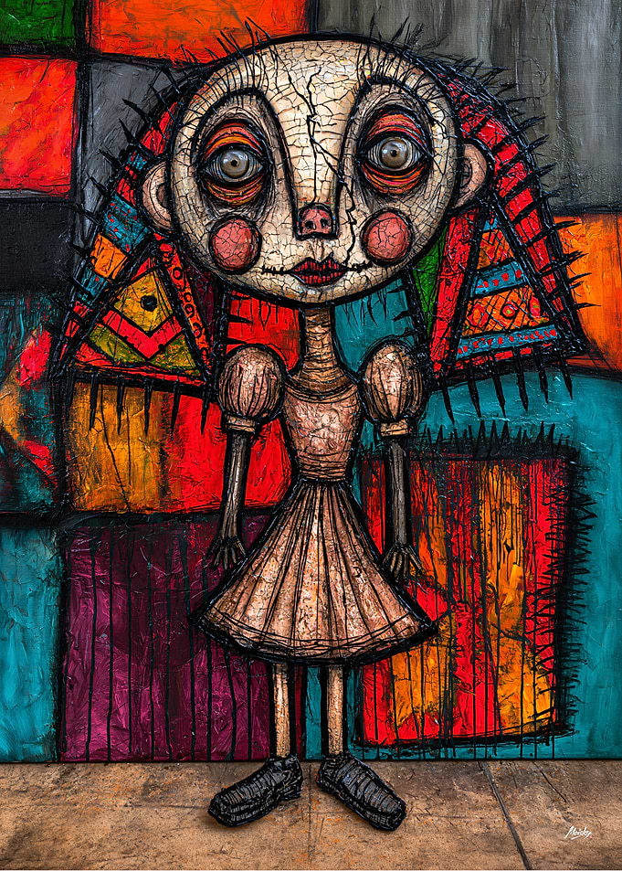 Wonky-Eyed Haunted Doll - Psychedelic Halloween Character