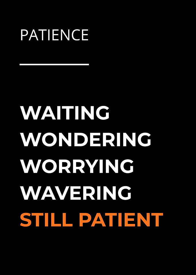 Patience Inspirational Text Art Poster