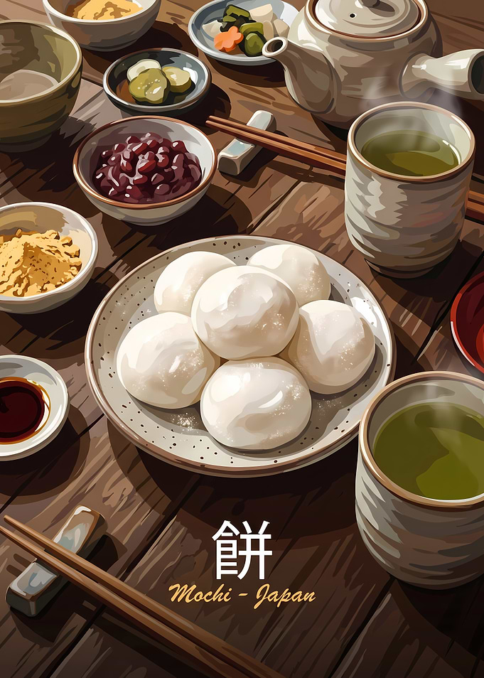 Traditional Japanese Mochi Tea Set
