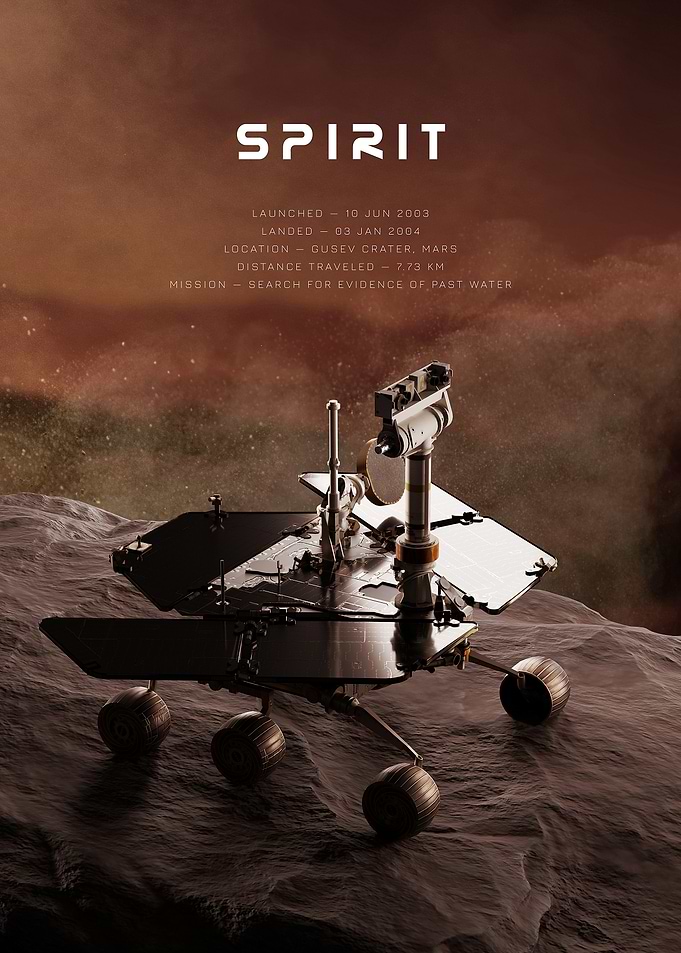 Spirit Mars Rover Exploration Poster