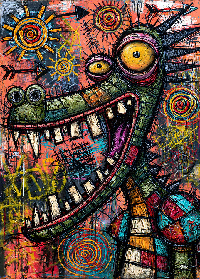 The Crooked Crocodile - Psychedelic Pop Surrealist Portrait