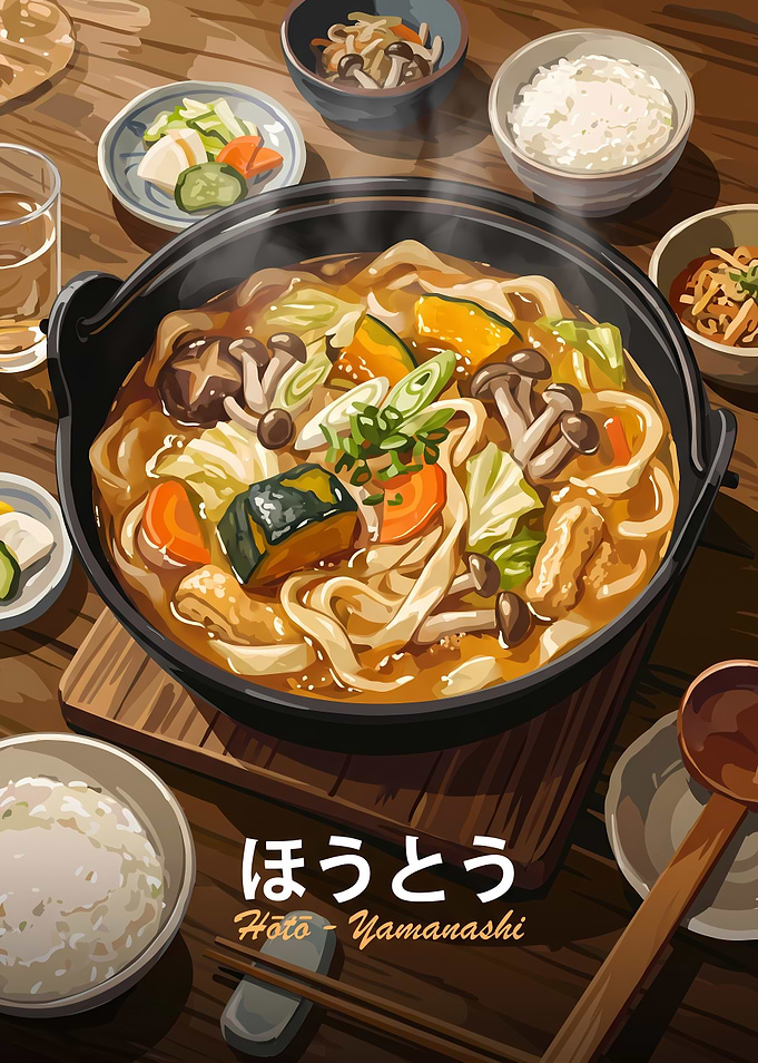 Traditional Japanese Hoto Noodle Soup