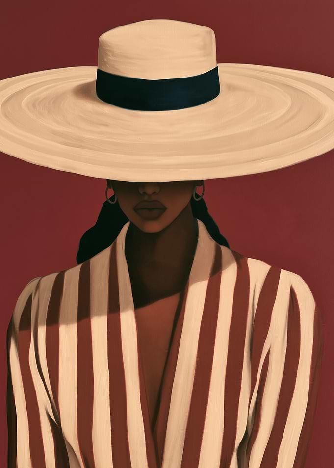 Elegant Woman in Striped Blazer