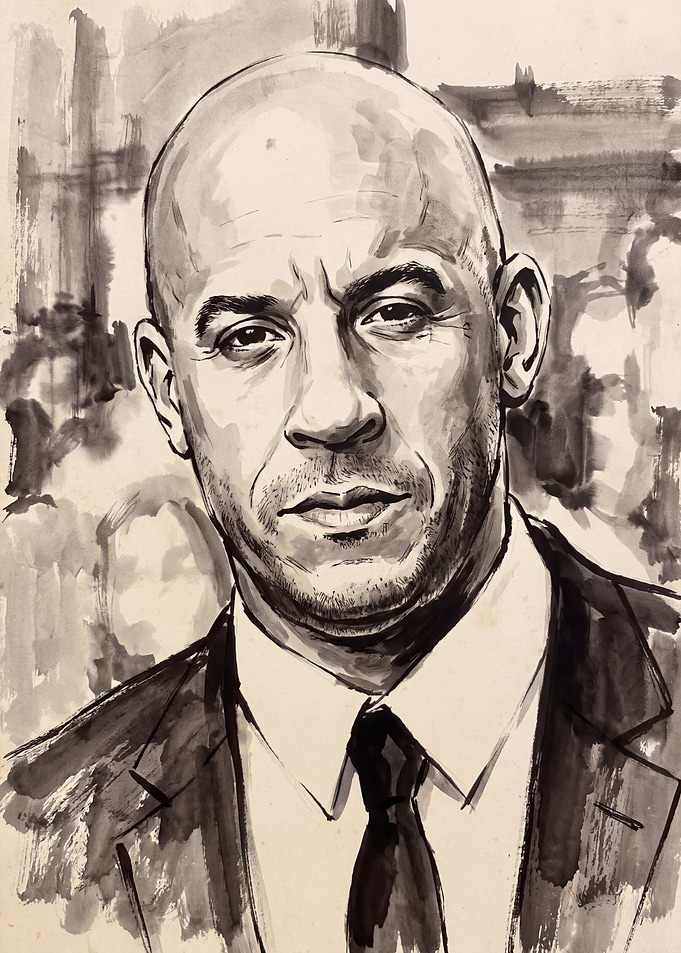 Vin Diesel Ink Portrait