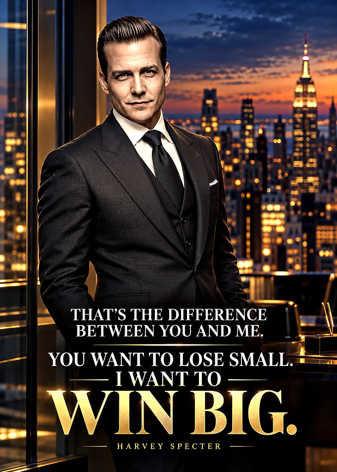 Harvey Specter Inspirational Quote Poster