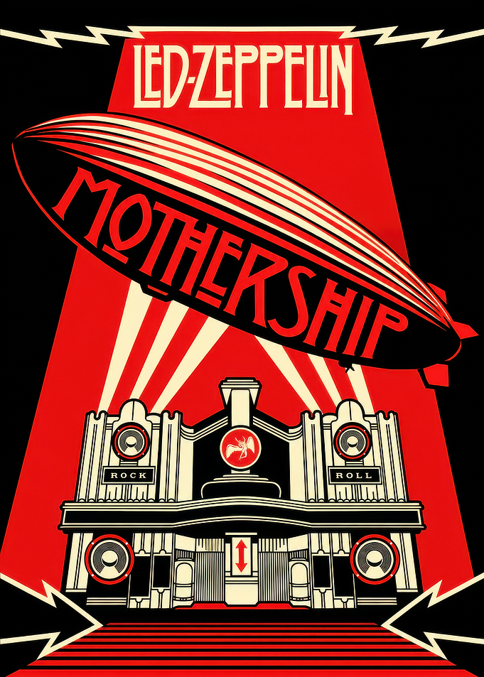 Led Zeppelin Mothership Album Art Poster