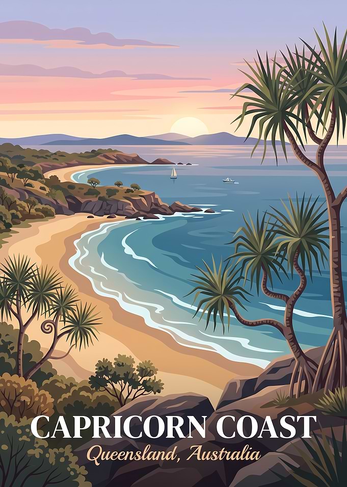 Capricorn Coast Queensland Travel Poster