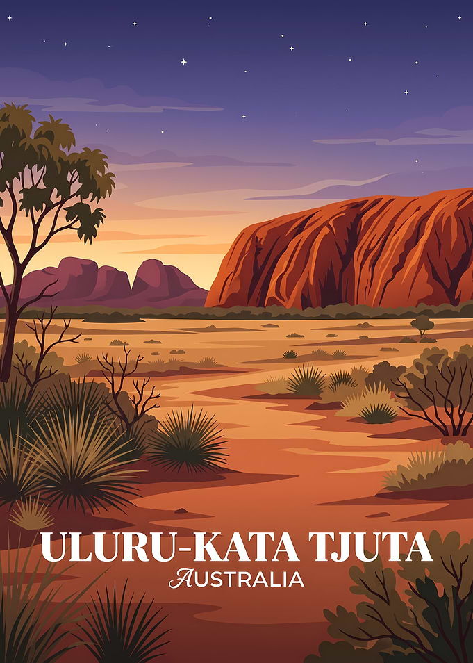 Uluru-Kata Tjuta National Park Travel Poster