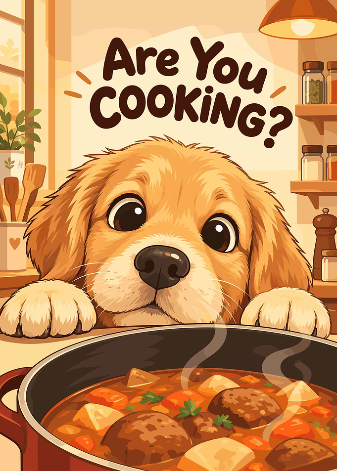 Cute Puppy Asking Are You Cooking