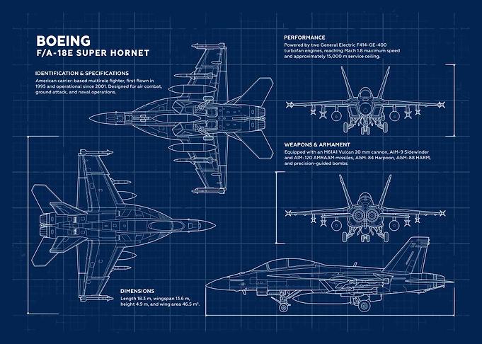 Boeing F/A-18E Super Hornet Blueprint