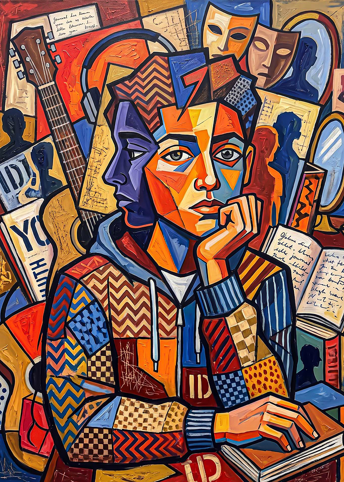 Cubist Portrait of a Thoughtful Youth
