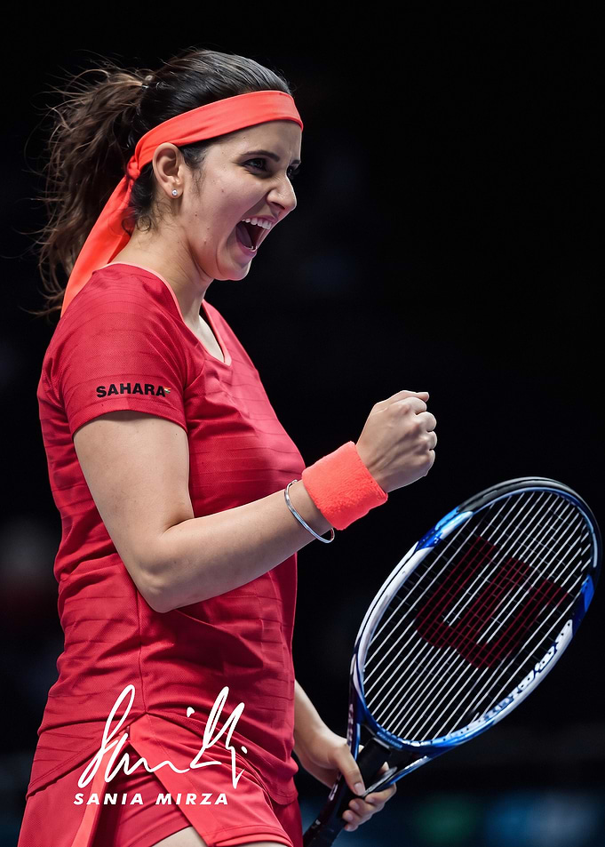 Sania Mirza Celebrating Tennis Victory