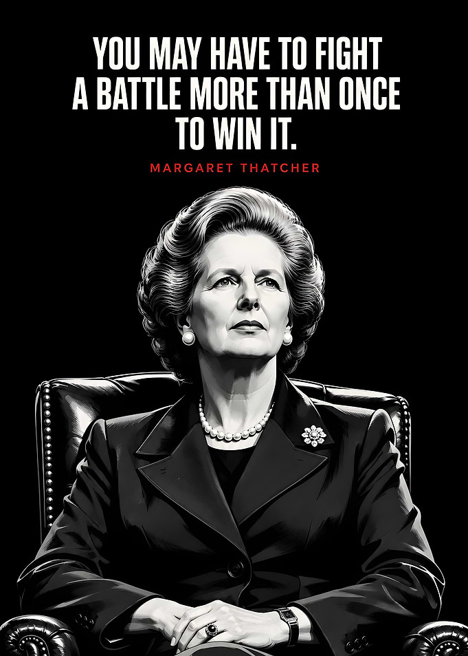 Margaret Thatcher Inspirational Quote Poster