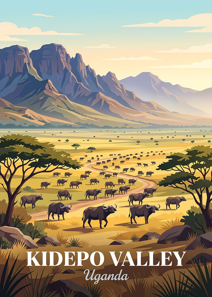 Kidepo Valley Uganda Travel Poster