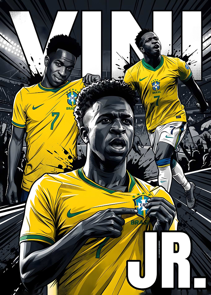 Vinicius Jr. Brazil National Team Poster