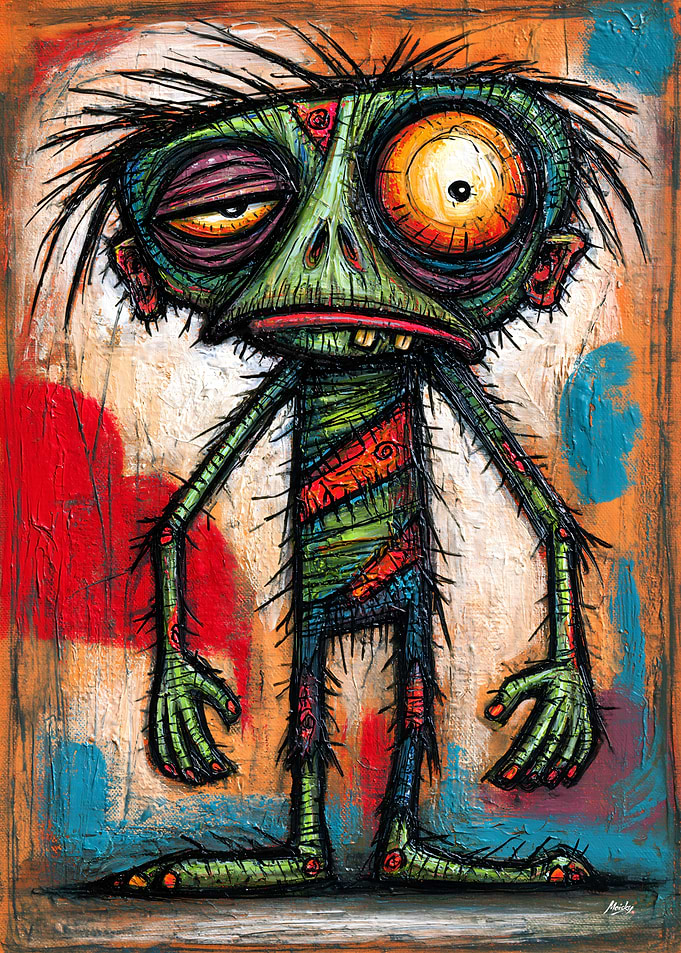 Crooked Zombie - Psychedelic Halloween Monster Art
