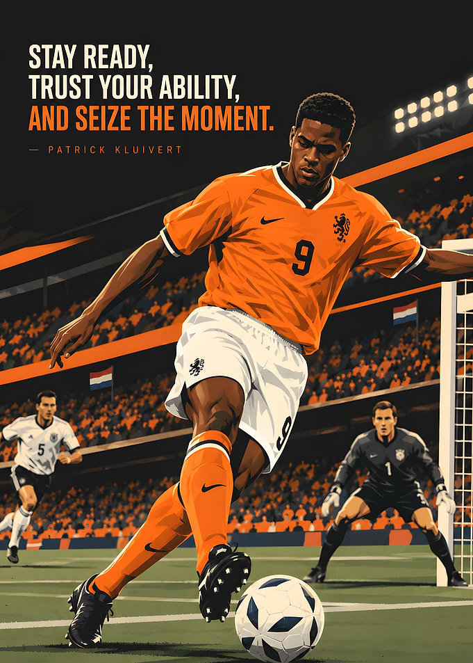 Patrick Kluivert Soccer Motivational Poster