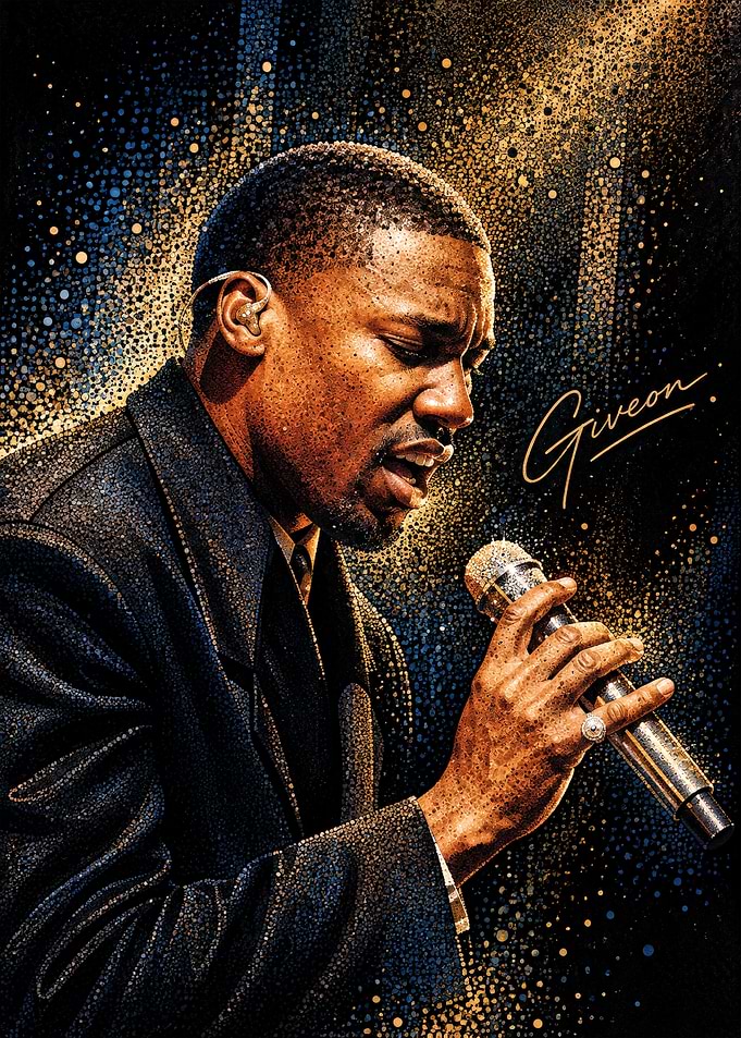 Giveon Singing Portrait Art