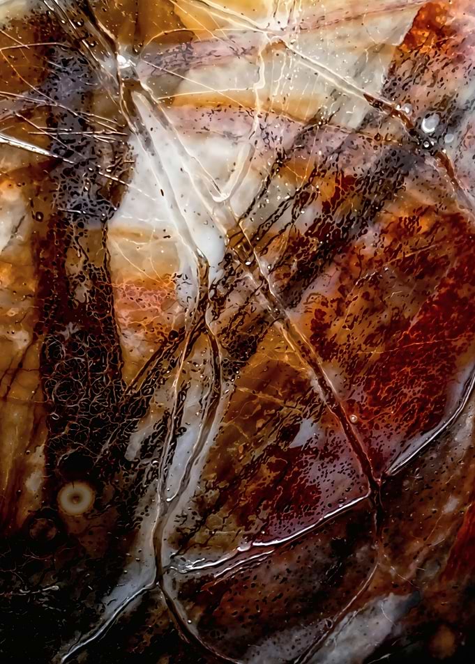 Amber Veins – Earthstone Elegance – Abstract Porcelain #48