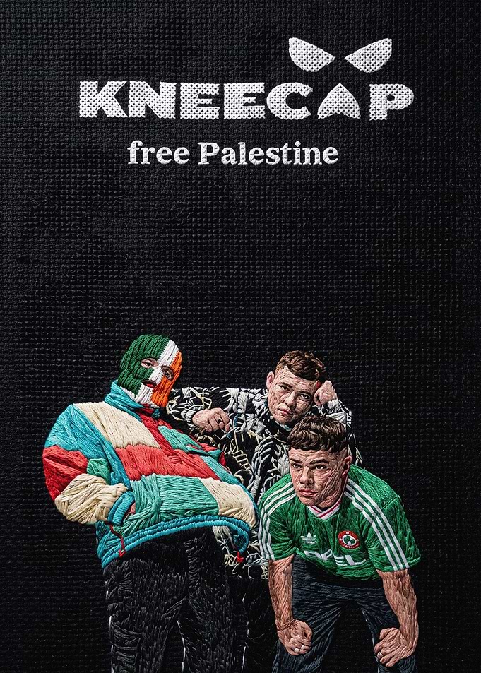 Kneecap Embroidered Art Print