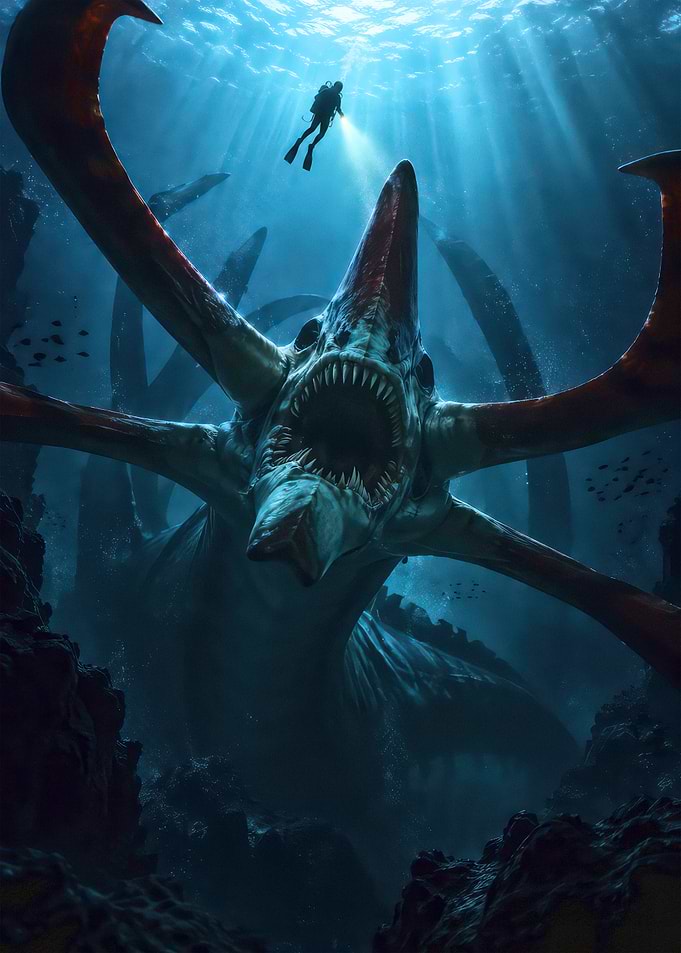 Reaper Leviathan Encounter in Subnautica