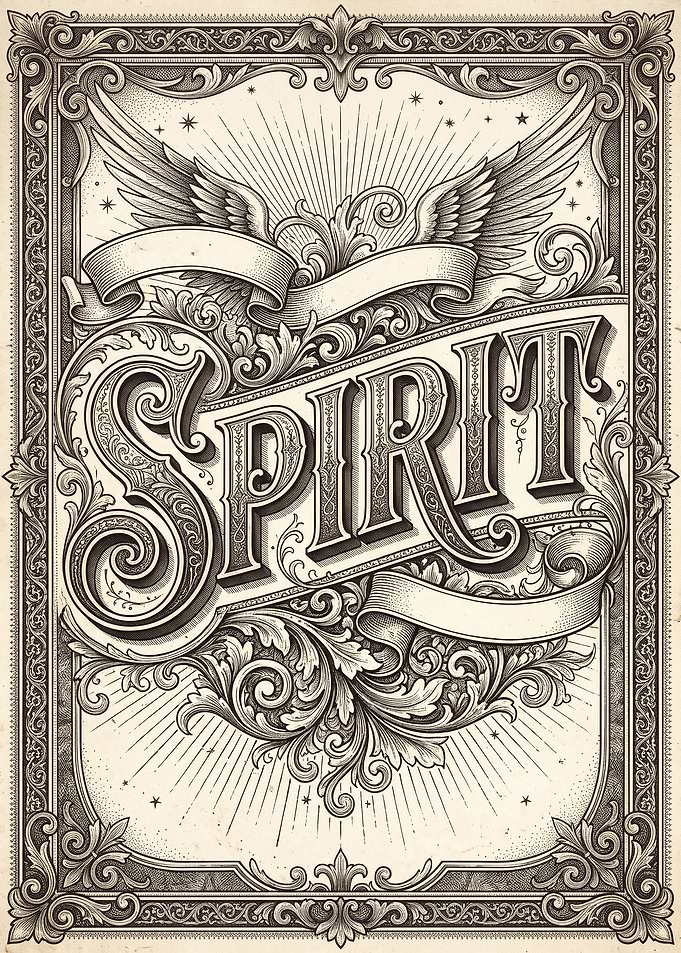 Vintage Ornate Spirit Typography Poster