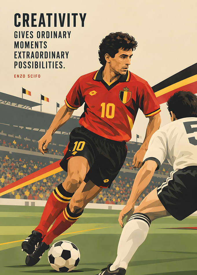Enzo Scifo Belgium Soccer Poster