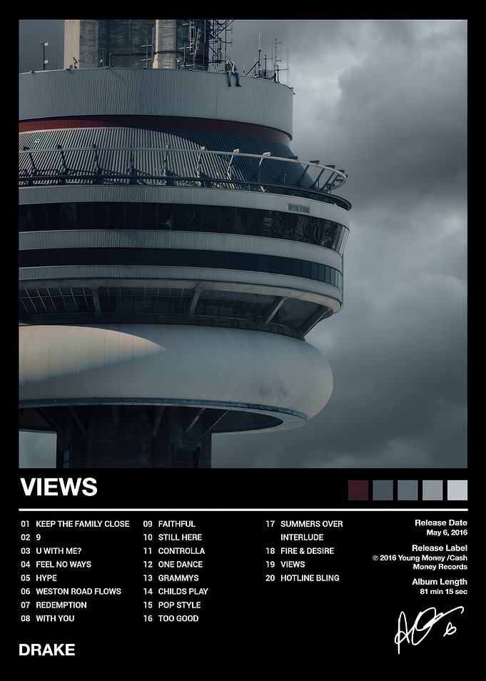 Drake Views Album Cover Poster