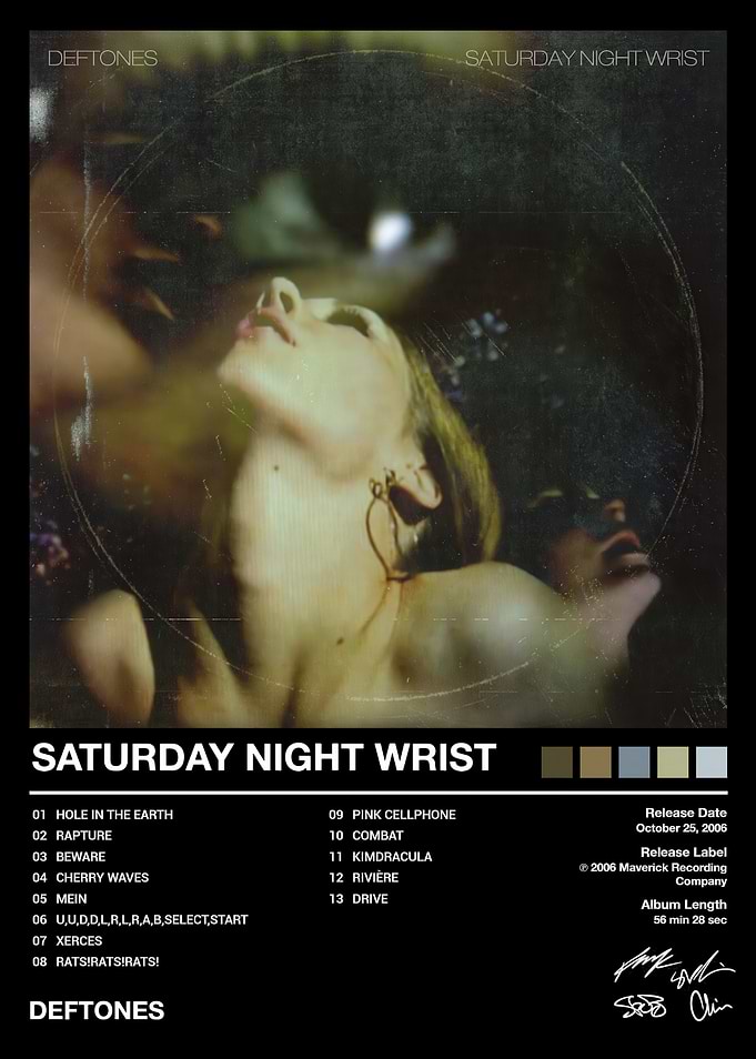 Deftones Saturday Night Wrist Album Poster