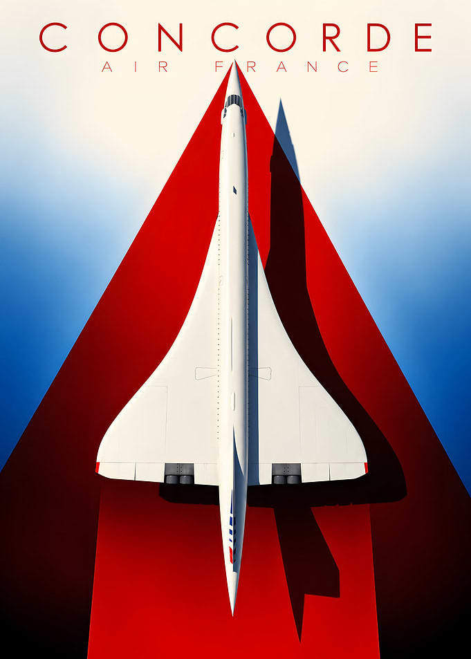 Air France Concorde Vintage Poster