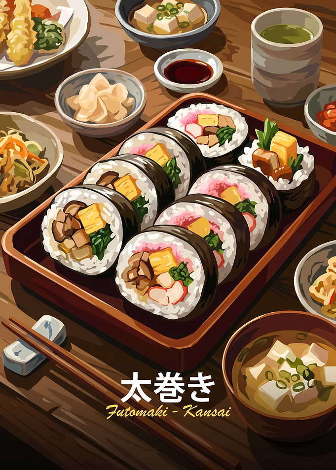 Futomaki Sushi Platter Japanese Meal