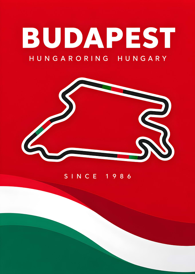 Hungaroring Budapest Formula 1 Track Poster