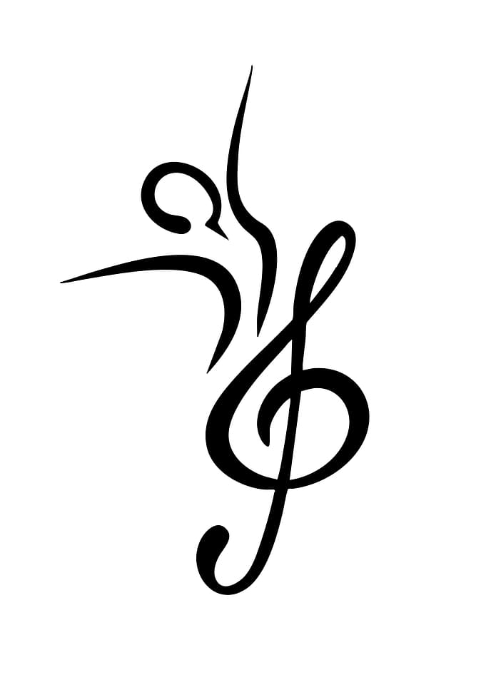 Treble Clef Dancer Silhouette