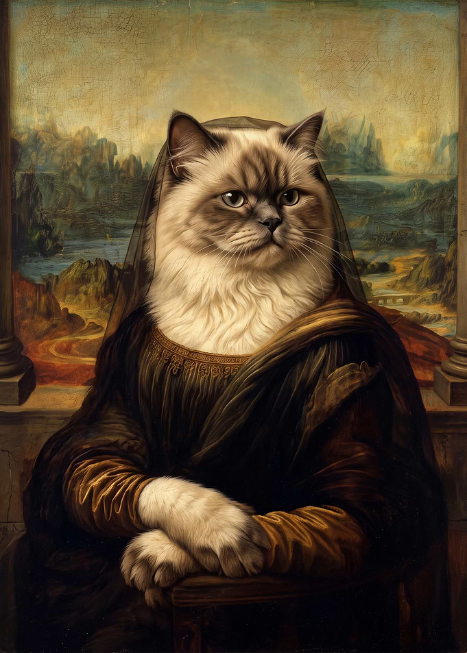 Mona Lisa Cat Portrait