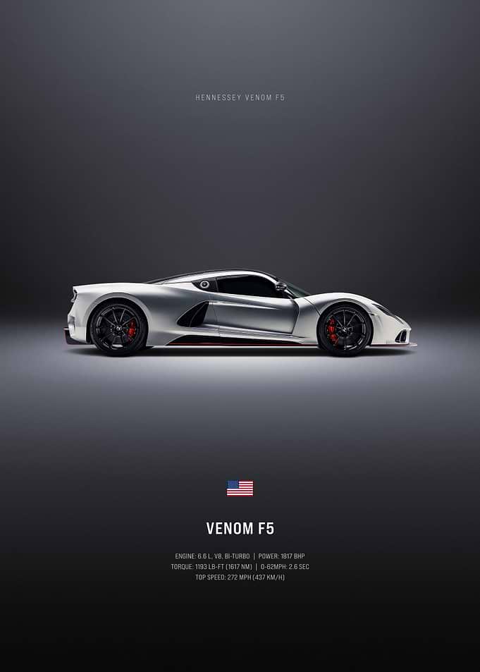 Hennessey Venom F5 Minimalist Poster