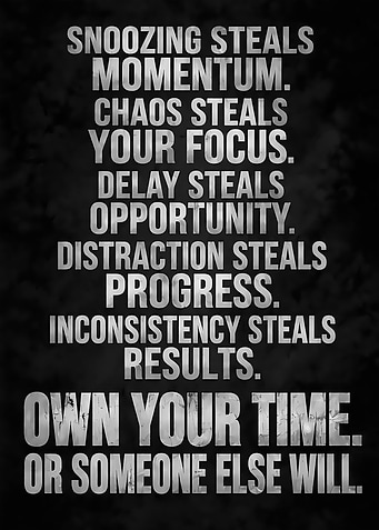 Own Your Time Bold Metallic Motivational Art Print