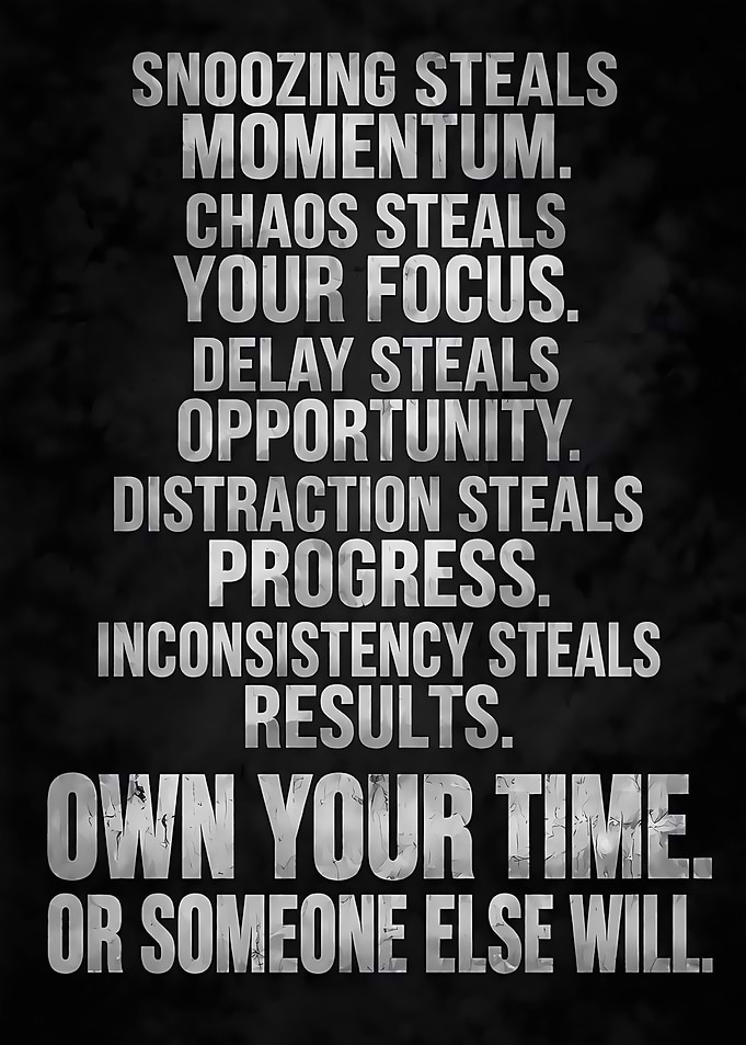 Own Your Time Bold Metallic Motivational Art Print