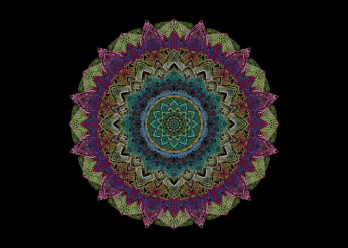 Vibrant Neon Mandala Art