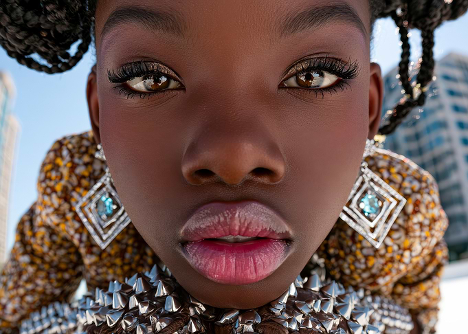 Close-up Portrait of Fashionable Woman