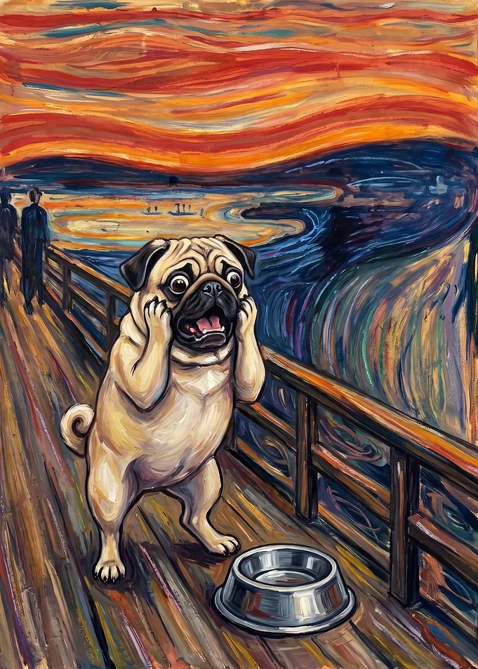 The Scream Pug Parody Painting