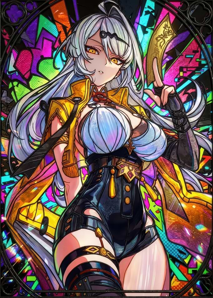 Anime Girl Stained Glass