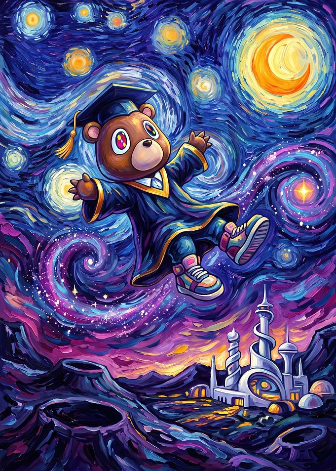 Kanye West Graduation Bear Starry Night