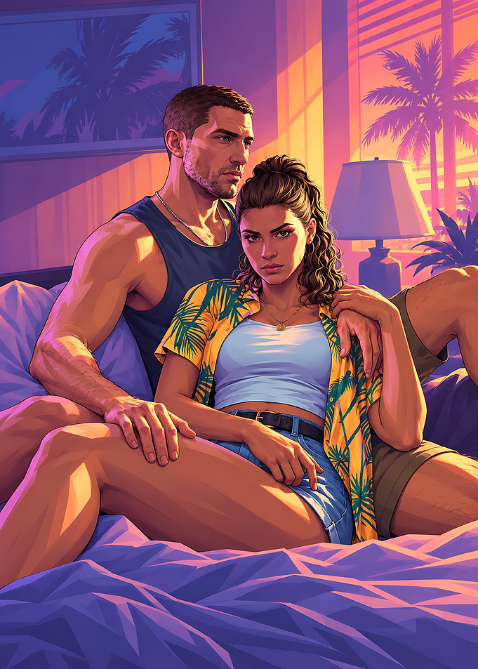 GTA VI Lucia and Jason Art