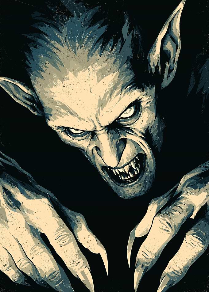 Menacing Vampire Creature Illustration